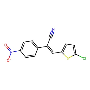 (E)-3-(5-chlorothiophen-2-yl)-2-(4-nitrophenyl)prop-2-enenitrile structure