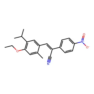 (E)-3-(4-ethoxy-2-methyl-5-propan-2-ylphenyl)-2-(4-nitrophenyl)prop-2-enenitrile structure