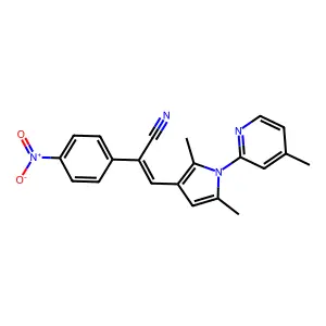 (2E)-3-[2,5-dimethyl-1-(4-methylpyridin-2-yl)-1H-pyrrol-3-yl]-2-(4-nitrophenyl)prop-2-enenitrile structure