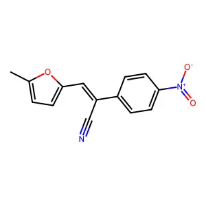 (E)-3-(5-methylfuran-2-yl)-2-(4-nitrophenyl)prop-2-enenitrile structure