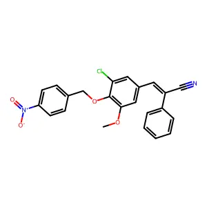 (2E)-3-{3-chloro-5-methoxy-4-[(4-nitrobenzyl)oxy]phenyl}-2-phenylprop-2-enenitrile structure