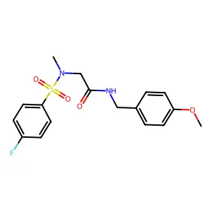 2-[(4-fluorophenyl)sulfonyl-methylamino]-N-[(4-methoxyphenyl)methyl]acetamide structure