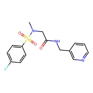 2-[(4-fluorophenyl)sulfonyl-methylamino]-N-(pyridin-3-ylmethyl)acetamide structure