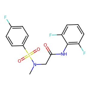 N-(2,6-difluorophenyl)-2-[(4-fluorophenyl)sulfonyl-methylamino]acetamide structure