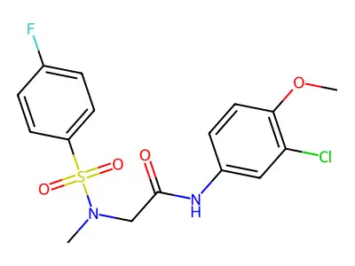 N-(3-chloro-4-methoxyphenyl)-2-[(4-fluorophenyl)sulfonyl-methylamino]acetamide structure
