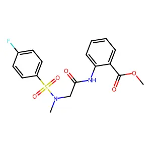 methyl 2-({N-[(4-fluorophenyl)sulfonyl]-N-methylglycyl}amino)benzoate structure