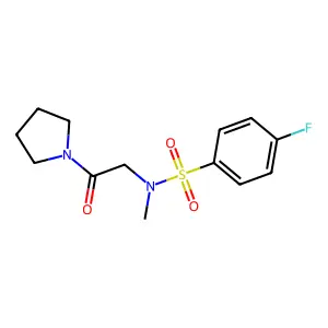 4-fluoro-N-methyl-N-(2-oxo-2-pyrrolidin-1-ylethyl)benzenesulfonamide structure