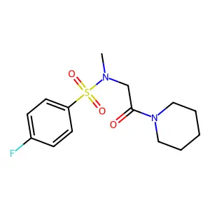 4-fluoro-N-methyl-N-(2-oxo-2-piperidin-1-ylethyl)benzenesulfonamide structure