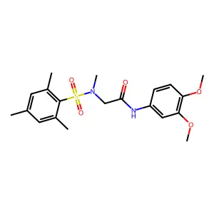 N-(3,4-dimethoxyphenyl)-2-[methyl-(2,4,6-trimethylphenyl)sulfonylamino]acetamide structure