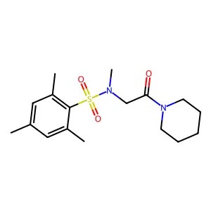 N,2,4,6-tetramethyl-N-(2-oxo-2-piperidin-1-ylethyl)benzenesulfonamide structure