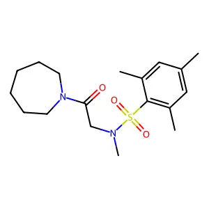 N-[2-(azepan-1-yl)-2-oxoethyl]-N,2,4,6-tetramethylbenzenesulfonamide structure