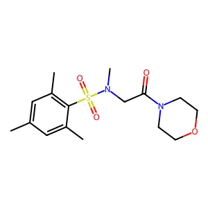 N,2,4,6-tetramethyl-N-(2-morpholin-4-yl-2-oxoethyl)benzenesulfonamide structure