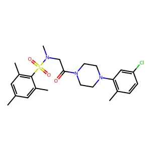 N-[2-[4-(5-chloro-2-methylphenyl)piperazin-1-yl]-2-oxoethyl]-N,2,4,6-tetramethylbenzenesulfonamide structure