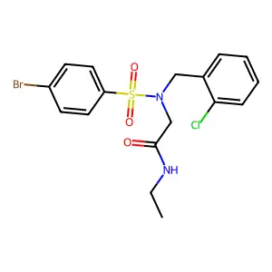 2-[[(4-bromophenyl)sulfonyl](2-chlorobenzyl)amino]-N-ethylacetamide structure