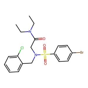 2-[[(4-bromophenyl)sulfonyl](2-chlorobenzyl)amino]-N,N-diethylacetamide structure