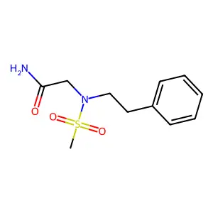N~2~-(methylsulfonyl)-N~2~-(2-phenylethyl)glycinamide structure