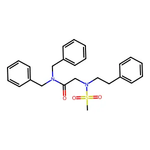 N,N-dibenzyl-N~2~-(methylsulfonyl)-N~2~-(2-phenylethyl)glycinamide structure