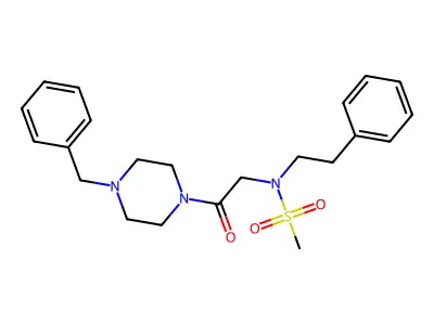 N-[2-(4-benzylpiperazin-1-yl)-2-oxoethyl]-N-(2-phenylethyl)methanesulfonamide structure