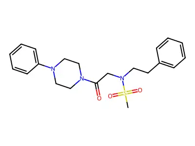 N-[2-oxo-2-(4-phenylpiperazin-1-yl)ethyl]-N-(2-phenylethyl)methanesulfonamide structure