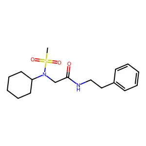2-[cyclohexyl(methylsulfonyl)amino]-N-(2-phenylethyl)acetamide structure