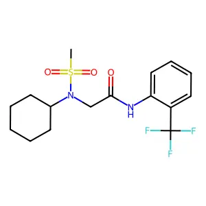 2-[cyclohexyl(methylsulfonyl)amino]-N-[2-(trifluoromethyl)phenyl]acetamide structure
