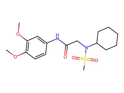 2-[cyclohexyl(methylsulfonyl)amino]-N-(3,4-dimethoxyphenyl)acetamide structure