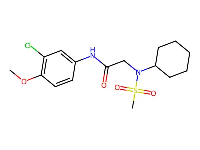 N-(3-chloro-4-methoxyphenyl)-2-[cyclohexyl(methylsulfonyl)amino]acetamide structure