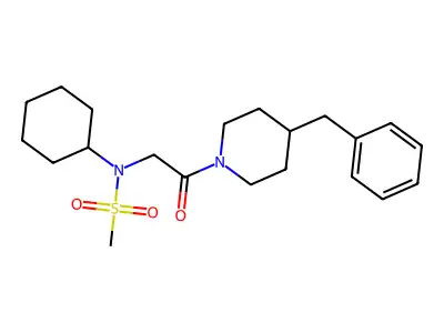 N-[2-(4-benzylpiperidin-1-yl)-2-oxoethyl]-N-cyclohexylmethanesulfonamide structure