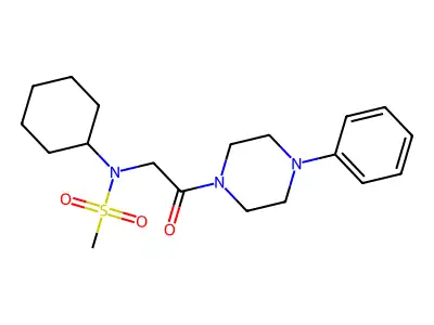 N-cyclohexyl-N-[2-oxo-2-(4-phenylpiperazin-1-yl)ethyl]methanesulfonamide structure