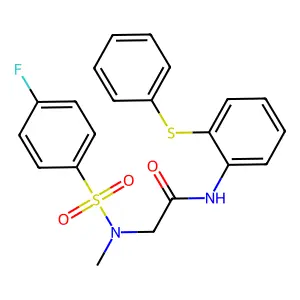 2-[(4-fluorophenyl)sulfonyl-methylamino]-N-(2-phenylsulfanylphenyl)acetamide structure