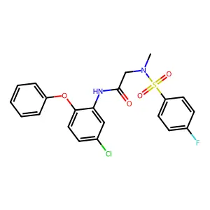 N-(5-chloro-2-phenoxyphenyl)-2-[(4-fluorophenyl)sulfonyl-methylamino]acetamide structure