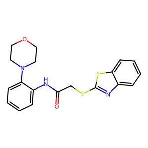 2-(1,3-benzothiazol-2-ylsulfanyl)-N-(2-morpholin-4-ylphenyl)acetamide structure