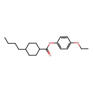Cyclohexanecarboxylic acid, 4-butyl-, 4-ethoxyphenyl ester, trans- structure