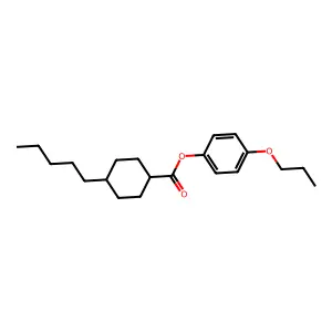 Cyclohexanecarboxylic acid, 4-pentyl-, 4-propoxyphenyl ester, trans- structure