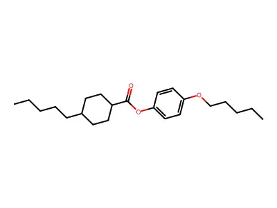 Cyclohexanecarboxylic acid, 4-pentyl-, 4-(pentyloxy)phenyl ester structure