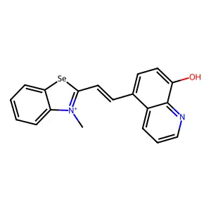 5-(2-(3-Methyl-1,35-benzoselenazol-2-yl)vinyl)-8-quinolinol structure