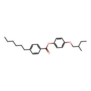 Benzoic acid, 4-hexyl-, 4-(2-methylbutoxy)phenyl ester structure