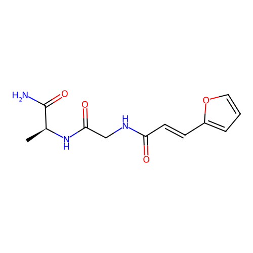 (2S)-2-[[2-[[(E)-3-(furan-2-yl)prop-2-enoyl]amino]acetyl]amino]propanamide structure