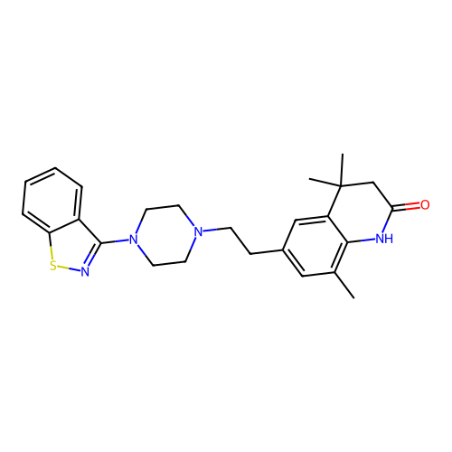 6-(2-(4-(Benzo(d)isothiazol-3-yl)piperazin-1-yl)ethyl)-4,4,8-trimethyl-3,4-dihydro-1H-quinolin-2-one structure