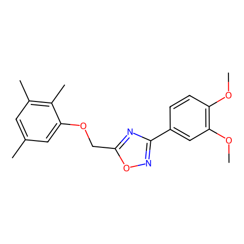 3-(3,4-Dimethoxyphenyl)-5-[(2,3,5-trimethylphenoxy)methyl]-1,2,4-oxadiazole structure