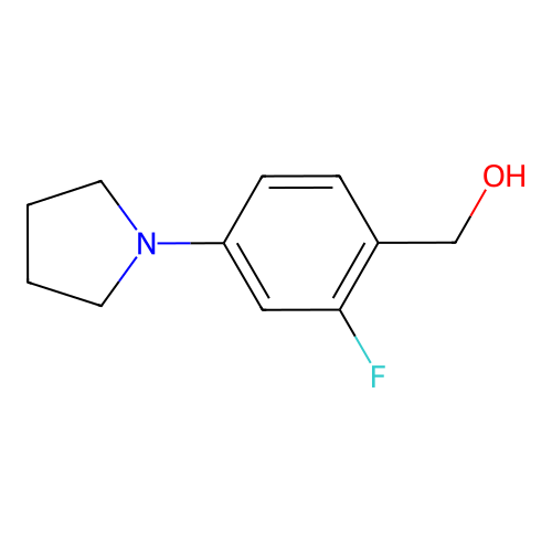[2-Fluoro-4-(pyrrolidin-1-yl)phenyl]methanol structure