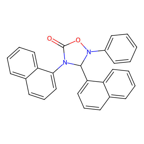 3,4-Di(naphthalen-1-yl)-2-phenyl-1,2,4-oxadiazolidin-5-one structure