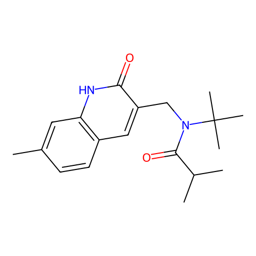 N-tert-butyl-2-methyl-N-[(7-methyl-2-oxo-1H-quinolin-3-yl)methyl]propanamide structure