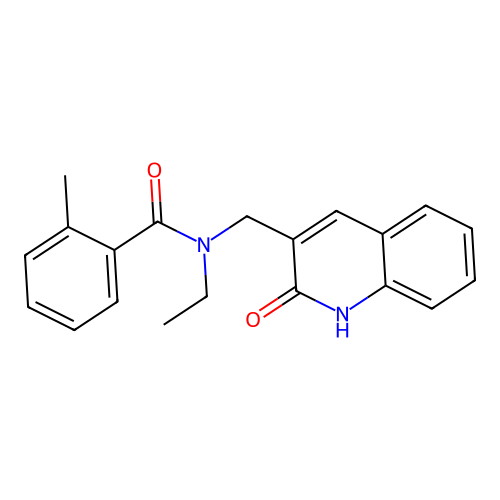 N-ethyl-2-methyl-N-[(2-oxo-1H-quinolin-3-yl)methyl]benzamide structure