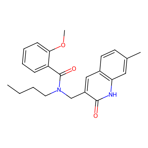 N-butyl-2-methoxy-N-[(7-methyl-2-oxo-1H-quinolin-3-yl)methyl]benzamide structure