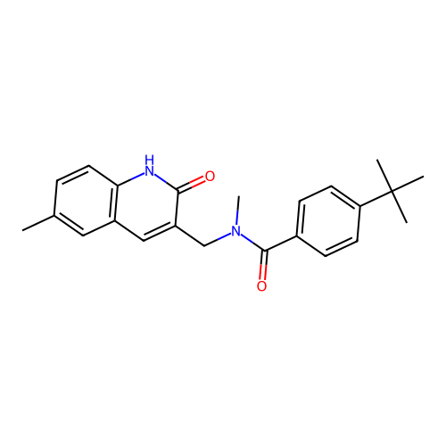 4-tert-butyl-N-methyl-N-[(6-methyl-2-oxo-1H-quinolin-3-yl)methyl]benzamide structure