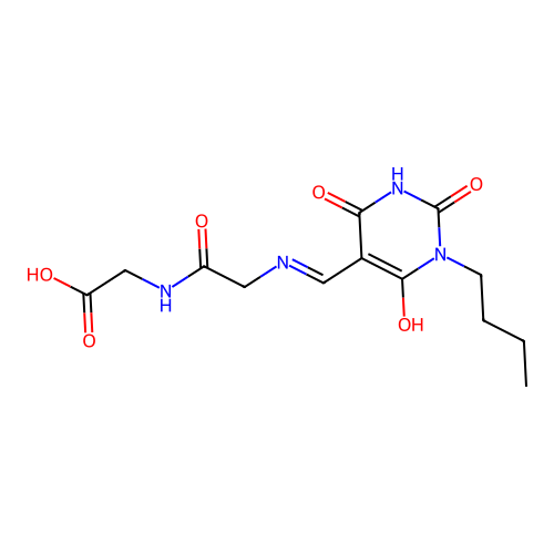 2-[[2-[(1-butyl-2,4,6-trioxo-1,3-diazinan-5-ylidene)methylamino]acetyl]amino]acetic Acid structure