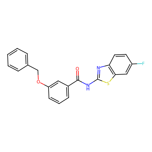 3-(benzyloxy)-N-(6-fluoro-1,3-benzothiazol-2-yl)benzamide structure