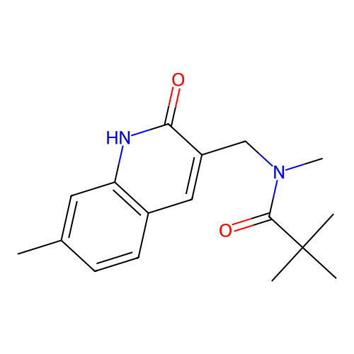N,2,2-trimethyl-N-[(7-methyl-2-oxo-1,2-dihydroquinolin-3-yl)methyl]propanamide structure