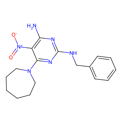 6-(Azepan-1-YL)-N2-benzyl-5-nitropyrimidine-2,4-diamine structure